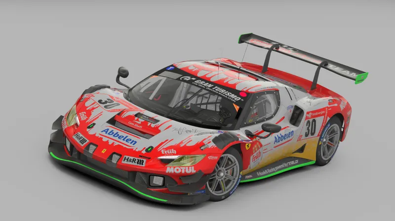 Ferrari 296 GT3, three-quarter view